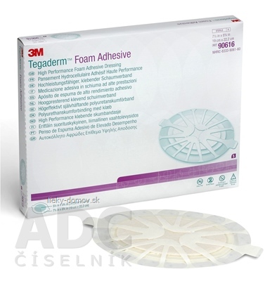 3M TEGADERM Foam Adhesive (90616) penové krytie na rany, adhezívne, ovál 19 cm x 22,2 cm, 1x5 ks