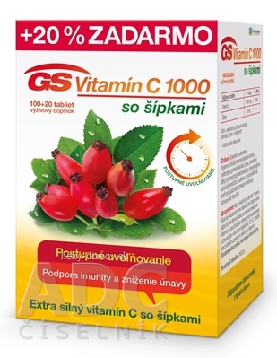 GS Vitamín C 1000 so šípkami 2016 tbl 100+20 (20 % zadarmo) (120 ks)