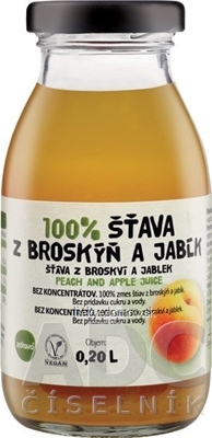 zdravo 100% ŠŤAVA Z BROSKÝŇ A JABĹK 1x200 ml