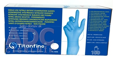 Titanfine Nitrilové vyšetrovacie rukavice veľkosť M, bez púdru, 1x100 ks