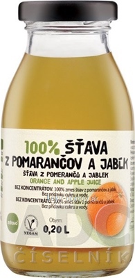 zdravo 100% ŠŤAVA Z POMARANČOV A JABĹK 1x200 ml