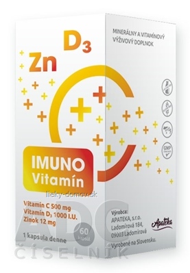 IMUNO Vitamín - Apateka cps (vitamín C + D + zinok) 1x60 ks