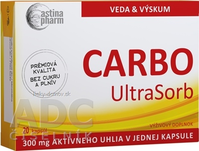 Astina Pharm CARBO UltraSorb cps (aktívne uhlie 300 mg) 1x20 ks