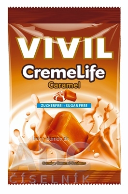 VIVIL BONBONS CREME LIFE Caramel drops so smotanovo karamelovou príchuťou, bez cukru 1x60 g