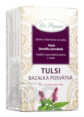 Dr. Popov Bylinný čaj TULSI (bazalka posvätná) nálevové vrecúška 20x1,5 g (30 g)
