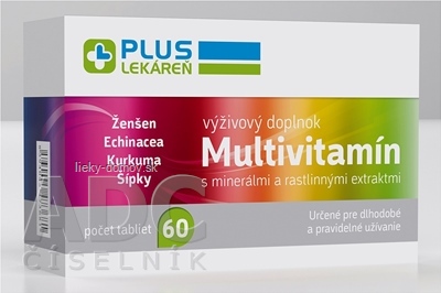 PLUS LEKÁREŇ Multivitamín s minerálmi tbl (s rastlinnými extraktmi ) 1x60 ks