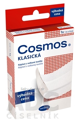 COSMOS KLASICKÁ Náplasť z netkanej textílie 1m x 6cm, biela, výhodná cena, 1x1 ks