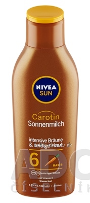 NIVEA SUN Mlieko na opaľovanie OF6 s karoténom 1x200 ml