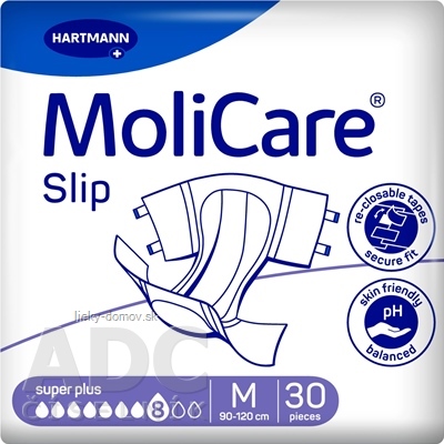 MoliCare Slip Super Plus 8 kvapiek M nohavičky inkontinenčné zalepovacie (90-120 cm) 1x30 ks