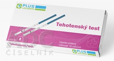 PLUS LEKÁREŇ Tehotenský test prúžkový 1x2 ks
