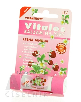 VITALOS Balzam na pery lesná jahoda SPF 15 vitamínový 1x1 ks