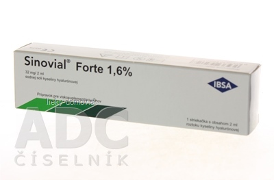 Sinovial forte 1,6% viskoelastický roztok kys. hyalurónovej (32 mg/2 ml) 1x2 ml