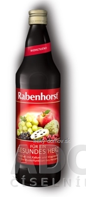 Rabenhorst VITESSE PRE ZDRAVÉ SRDCE ovocná šťava (6 druhov) s draslíkom, horčíkom a extraktom z hlohu 1x750 ml