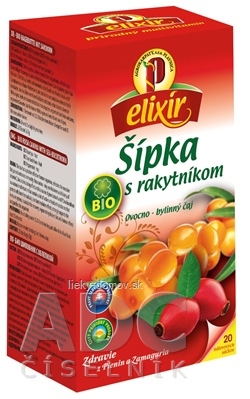 AGROKARPATY BIO Šípka s Rakytníkom ovocno - bylinný čaj, balené vrecúška, 20x1,5 g (30 g)