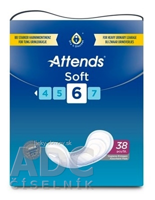 ATTENDS Soft 6 vkladacie plienky, savosť 1250 ml, 1x38 ks