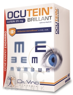 OCUTEIN BRILLANT Luteín 25 mg - DA VINCI cps 60 ks + očné kvapky OCUTEIN Sensitive 15 ml zadarmo, 1x1set