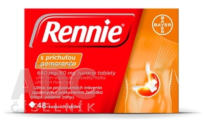 Rennie s príchuťou pomaranča 680 mg/80 mg tbl mnd (blis.PVC/Al) 1x48 ks