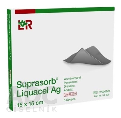 Suprasorb Liquacel Ag Krytie na rany s antimikrobiálnym striebrom, 15 x 15 cm, 1x5 ks