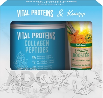 VITAL PROTEINS + Kneipp Darčekové balenie Collagen Peptides prášok 567 g + Vitality Booster sprchový gél 200 ml, 1x1 set