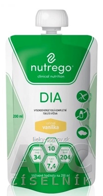 Nutrego DIA s príchuťou vanilka tekutá výživa 12x200 ml
