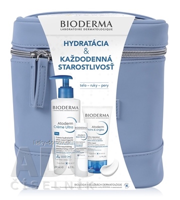 BIODERMA Atoderm set Vianoce 2023 Krém Ultra 200 ml + Tyčinka na pery 4 g + Krém na ruky a nechty 50 ml, 1x1 set