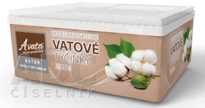 A vata NATUR VATOVÉ TYČINKY box biodegradovateľné (papier+bavlna) 1x200 ks