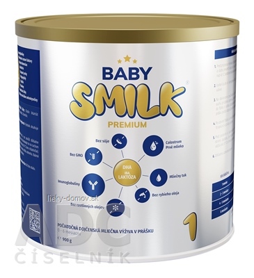BABYSMILK PREMIUM 1 počiatočná dojčenská mliečna výživa v prášku, s Colostrom (0 - 6 mesiacov) 1x900 g