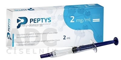 PEPTYS 2 roztok peptidov PEP-22 z kolagénu 2 mg/ml injekcia predplnená, nízkomolekulárne peptidy (LWP) 1x2 ml