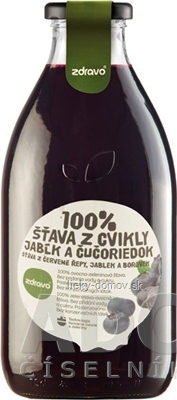 zdravo 100% ŠŤAVA Z CVIKLY, JABĹK A ČUČORIEDOK 1x0,75 l