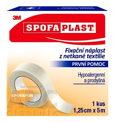 3M SPOFAPLAST č.731 Fixačná náplasť 1,25cm x 5m, z netkanej textílie, cievka, 1x1ks