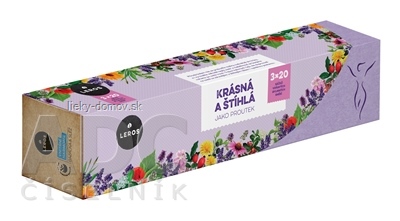 LEROS KRÁSNA A ŠTÍHLA AKO PRÚTIK čaj Bylinkový detox 20x1,5g + čaj Štíhla línia 20x1,5g + čaj Hladké pozadie 20x1,5g (90g), 1x1 set