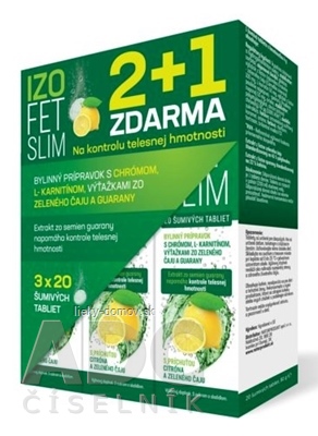 NaturProdukt IZOFET SLIM akcia šumivé tablety (2+1 zadarmo) 3x20 ks (60 ks)