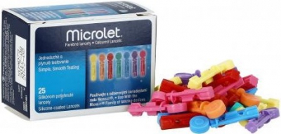 Microlet lancety farebné 25 ks 100% 