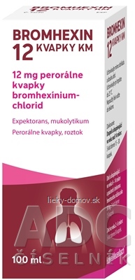 BROMHEXIN 12 KVAPKY KM gtt por (liek.skl.hnedá+kvapkadlo) 1x100 ml