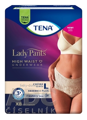 TENA Lady Pants Plus Creme L dámske naťahovacie inkontinenčné nohavičky, krémové 1x8 ks