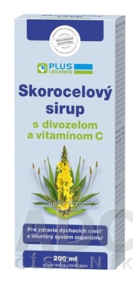 PLUS LEKÁREŇ Skorocelový sirup s divozelom a vitamínom C 1x200 ml