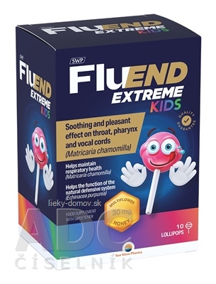 SWP FluEND EXTREME KIDS lízanky s príchuťou medu 1x10 ks