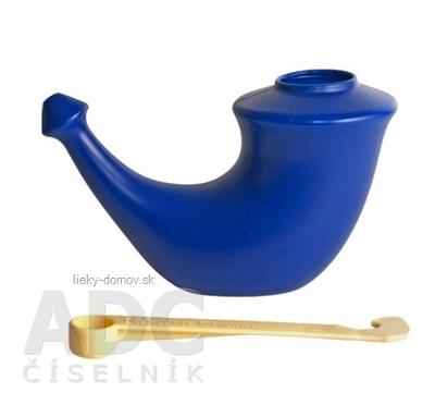 RHINO HORN Konvička na výplach nosa modrá, s odmerkou na soľ (7090001498244) 1x1 ks