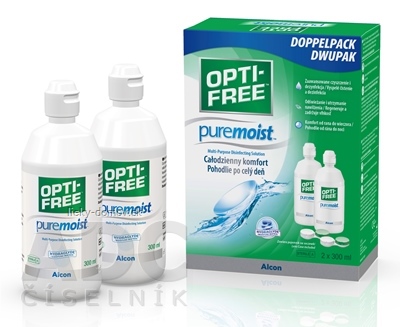 OPTI-FREE PureMoist viacúčelový dezinfekčný roztok na kontaktné šošovky 2x300 ml