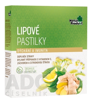 NaturProdukt LIPOVÉ PASTILKY dýchanie a imunita 1x20 ks