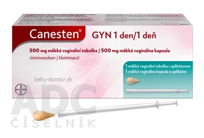 Canesten GYN 1 deň mäkká vaginálna kapsula cps vam 500 mg (blis.PVC/PVDC/PVC/Al+ 1 PP aplikátor), 1x1 set