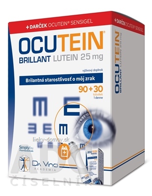 OCUTEIN BRILLANT Luteín 25 mg - DA VINCI cps 90+30 navyše (120 ks) + Darček, 1x1 set