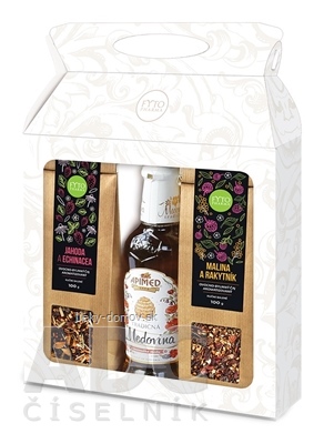 FYTO Darčeková kazeta 2 sypané ovocno-bylinné čaje (100 g) + medovina (384,5 g), 1x1 set