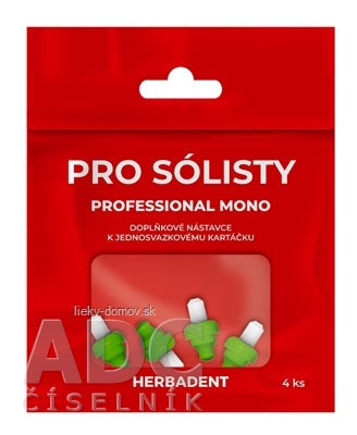 HERBADENT Professional MONO Doplnkové nadstavce k jednozväzkovej zubnej kefke 1x4 ks