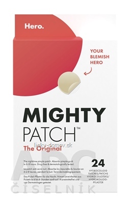 Hero. MIGHTY PATCH The Original hydrokoloidné náplasti na akné, nočné 1x24 ks