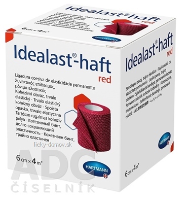 Idealast-haft color red obväz, trvalo elastický kohézny, červený (6 cm x 4 m) 1x1 ks