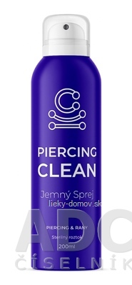 PIERCING CLEAN Jemný Sprej na čistenie piercingu a rán, sterilný roztok 1x200 ml