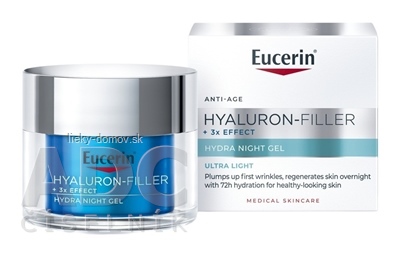 Eucerin HYALURON-FILLER+3xEFFECT Hydra nočný Gél ultra light, anti-age 1x50 ml