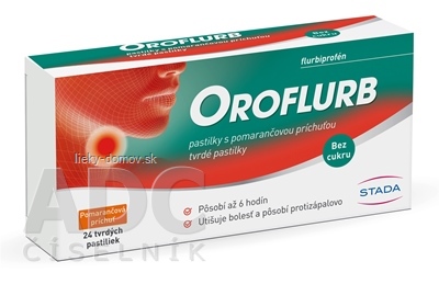 Oroflurb pastilky s pomarančovou príchuťou pas ord 8,75 mg (blis.PVC/PVDC/Al) 1x24 ks