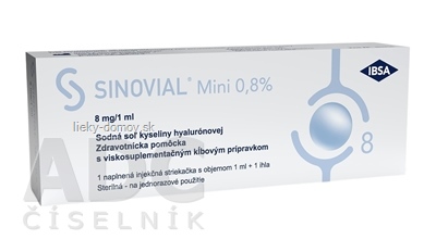 Sinovial Mini 0,8% viskoelastický roztok kys. hyalurónovej (8 mg/1 ml) 1x1 ml